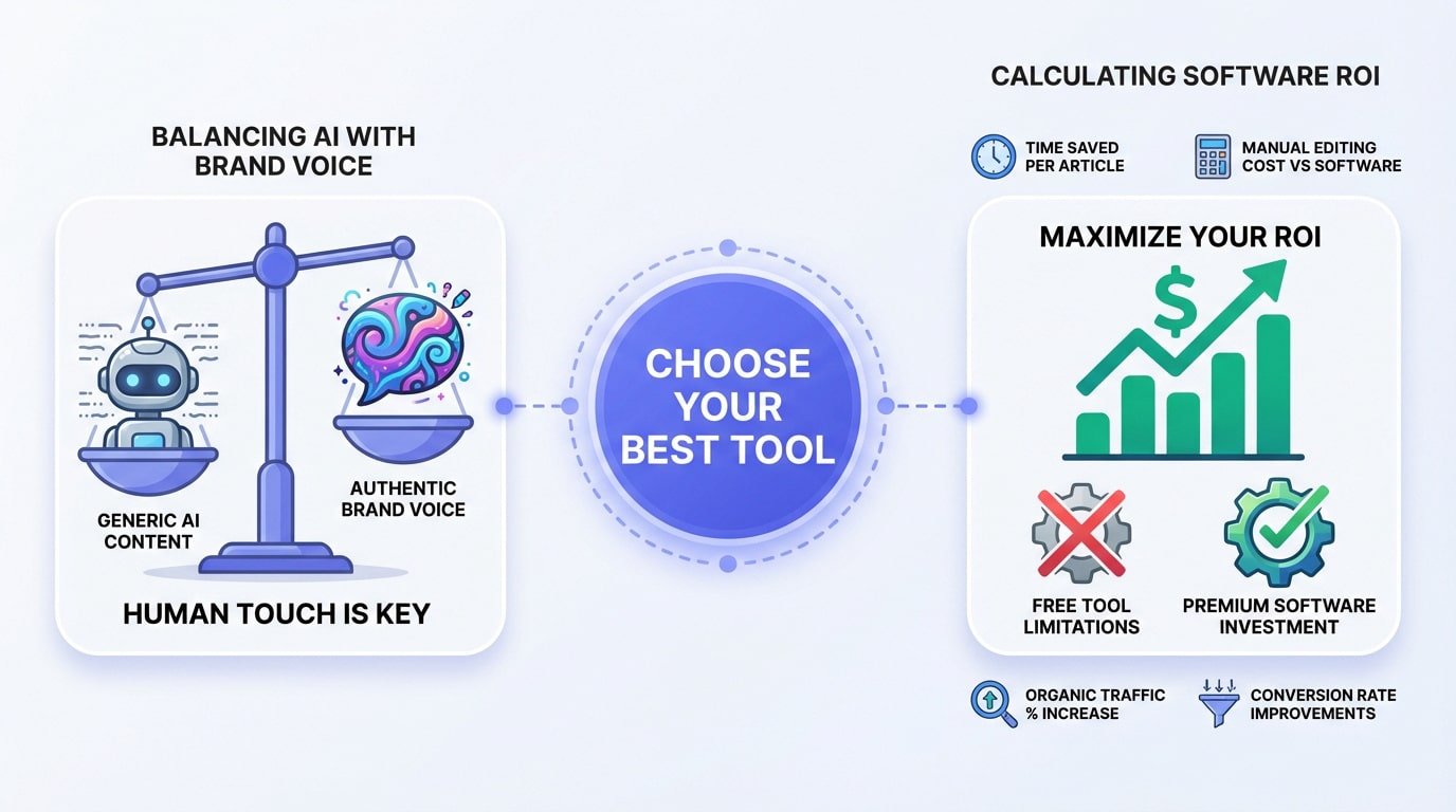 A writer comparing different digital content creation tools on a tablet and laptop screen