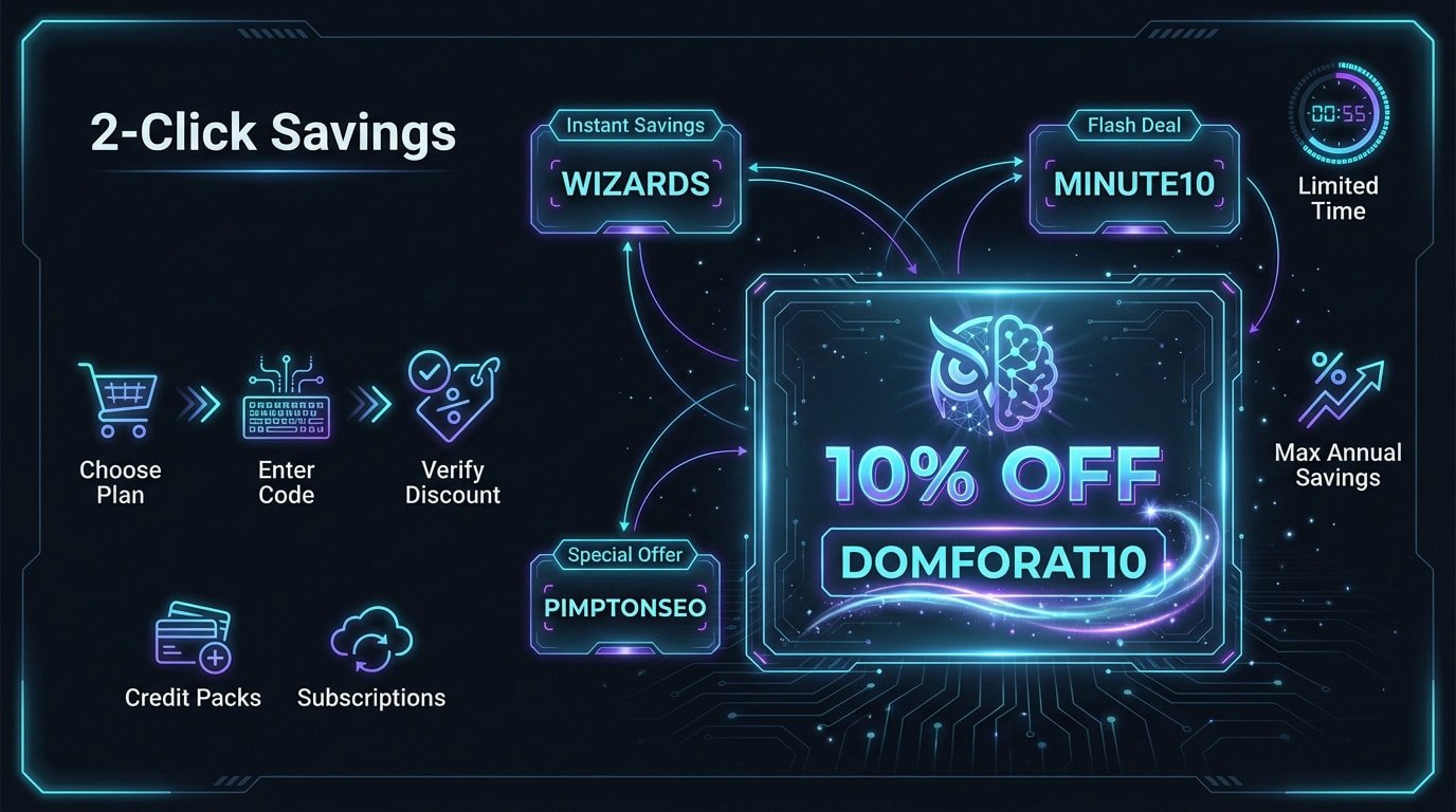 Wisewand savings dashboard showing discount codes and pricing plans